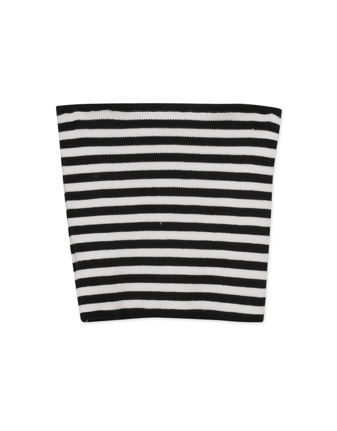 Striped Tie Knit Tube Top