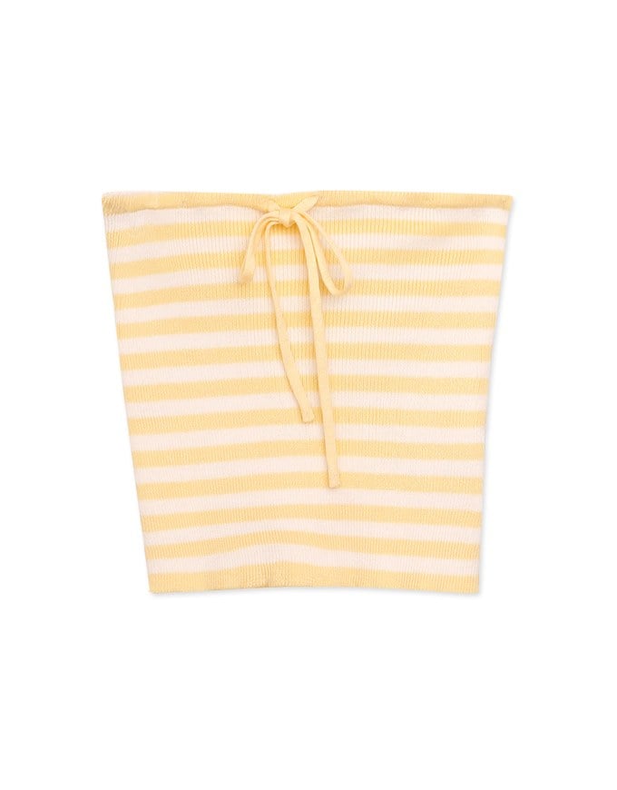 Striped Tie Knit Tube Top