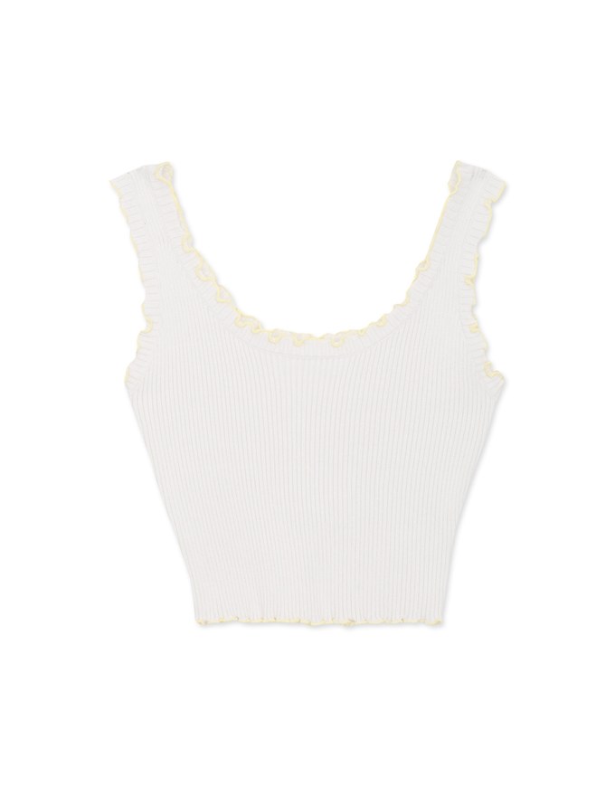 Playful Ruffled Knit Tank Top