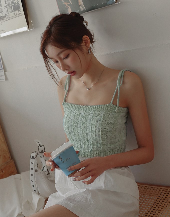 Two Tone Knit Cami Top