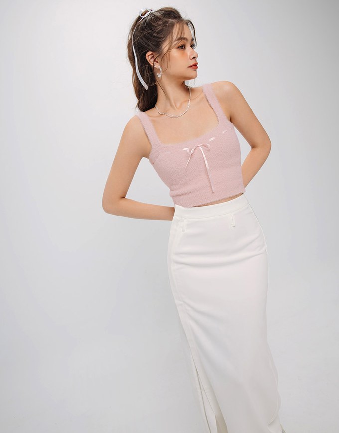 Hidden Placket Double Zipper Slit Long Skirt