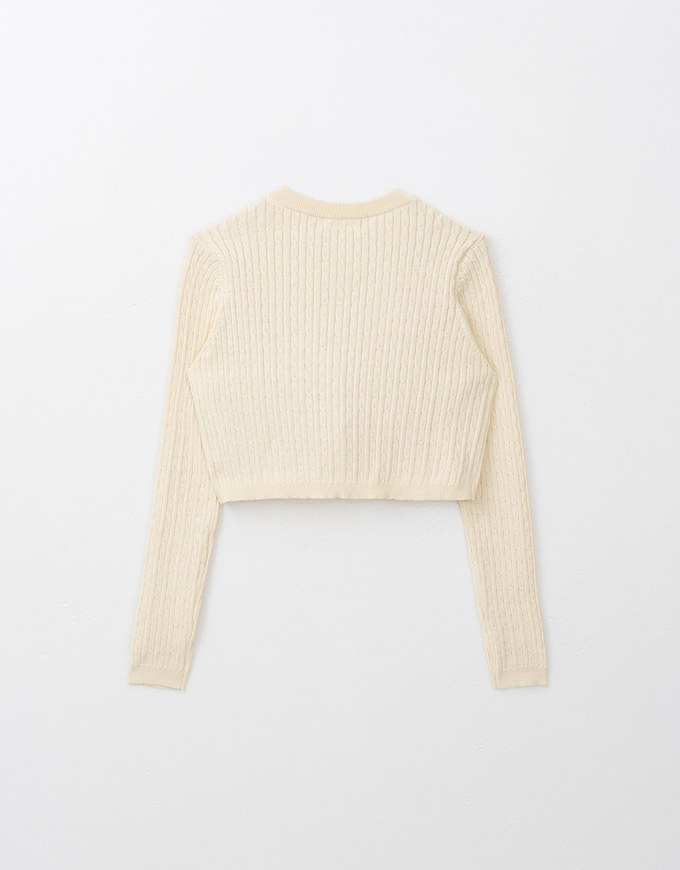 AIR SPACE Monogram Preppy Cardigan KnitTop