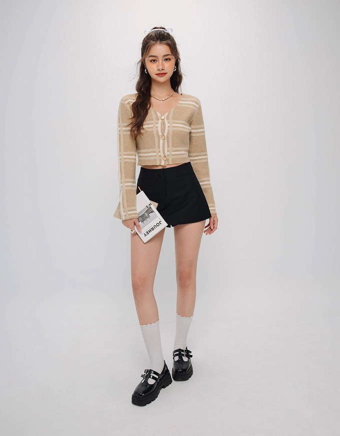 Mini Skorts With Preppy Style Suit Design