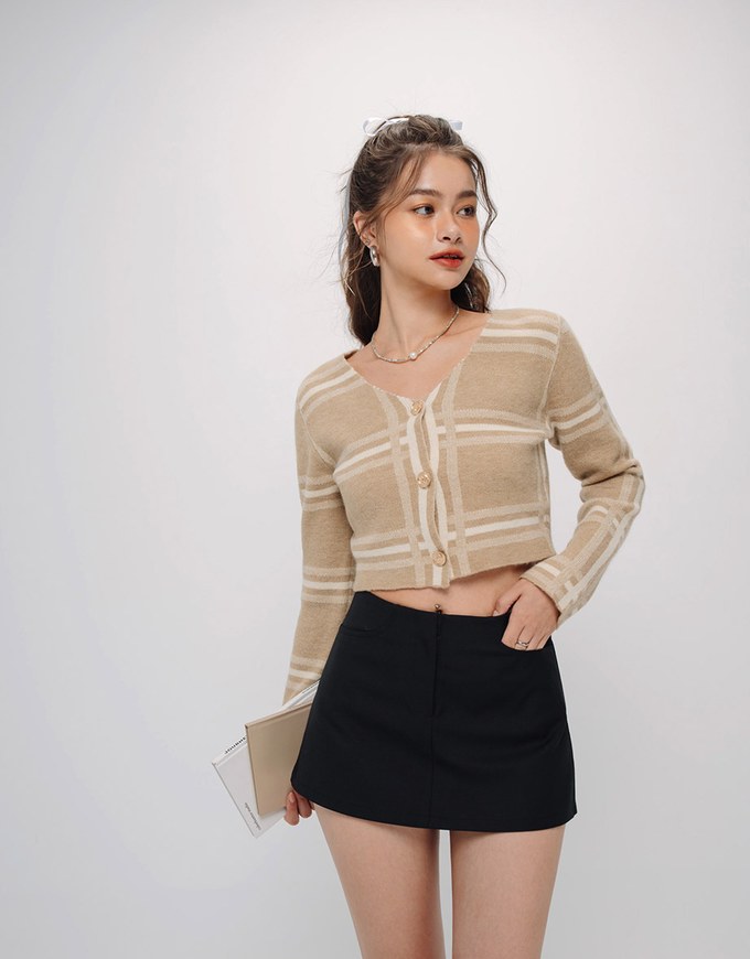 Mini Skorts With Preppy Style Suit Design