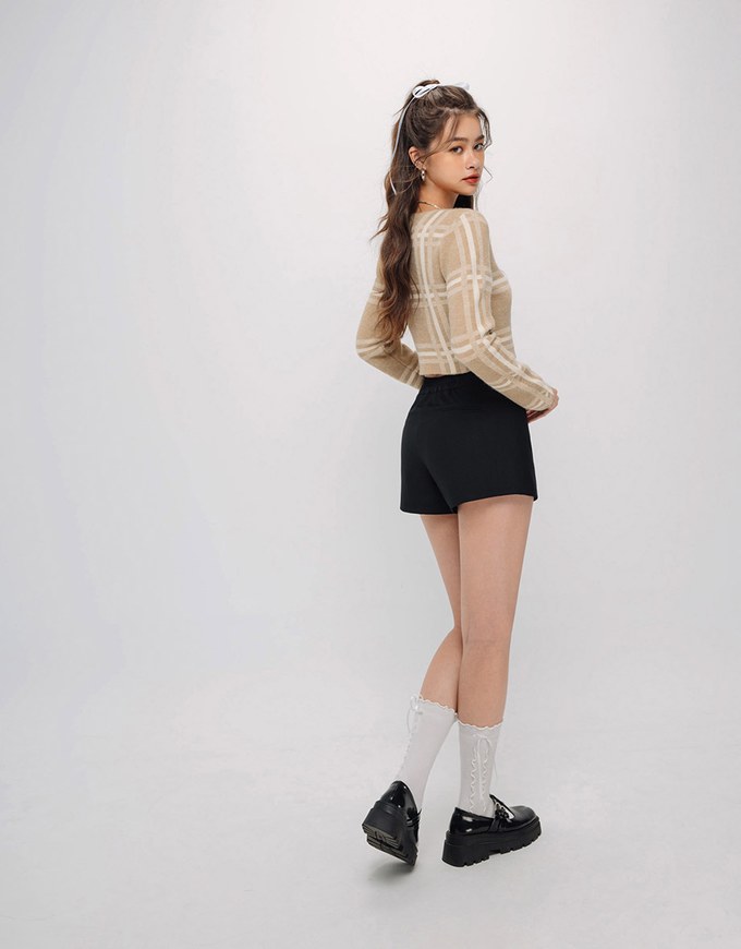 Mini Skorts With Preppy Style Suit Design