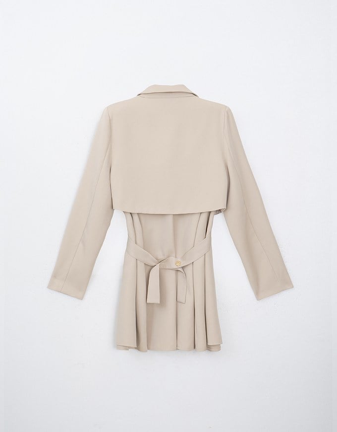 2 Piece Chic Mini Dress Set Wear (with Shoulder Pads)