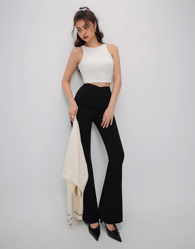 V Shaped Slimming High Waist Long Pants