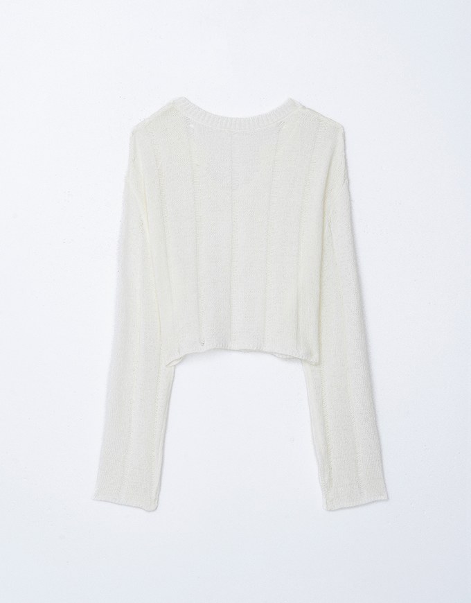 Edgy Distressed Sheer Knit Top