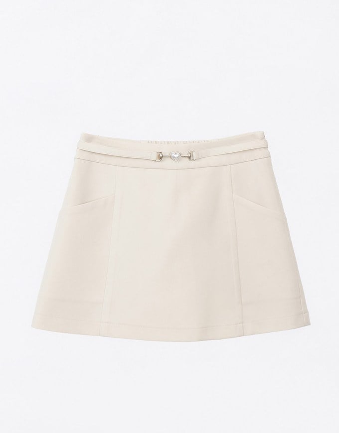 Heart Shaped Pearl Embellished Skorts With Pockets