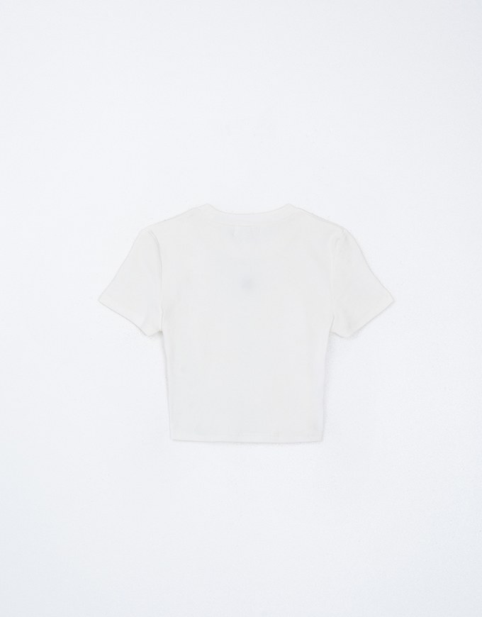 Air Space Logo Embroidered Ribbed Cropped Top