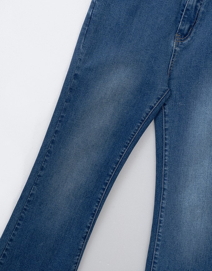 【Den!m LITE】Flare Jeans Denim Trousers with Bowknot Embroidered