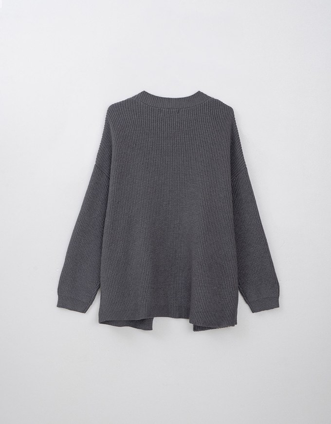 Loose Fit Monotone Preppy Cardigan