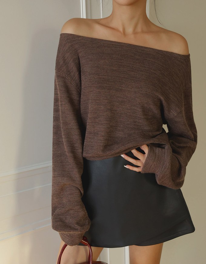 2 Way Oversized Knit Long Sleeve Shirt