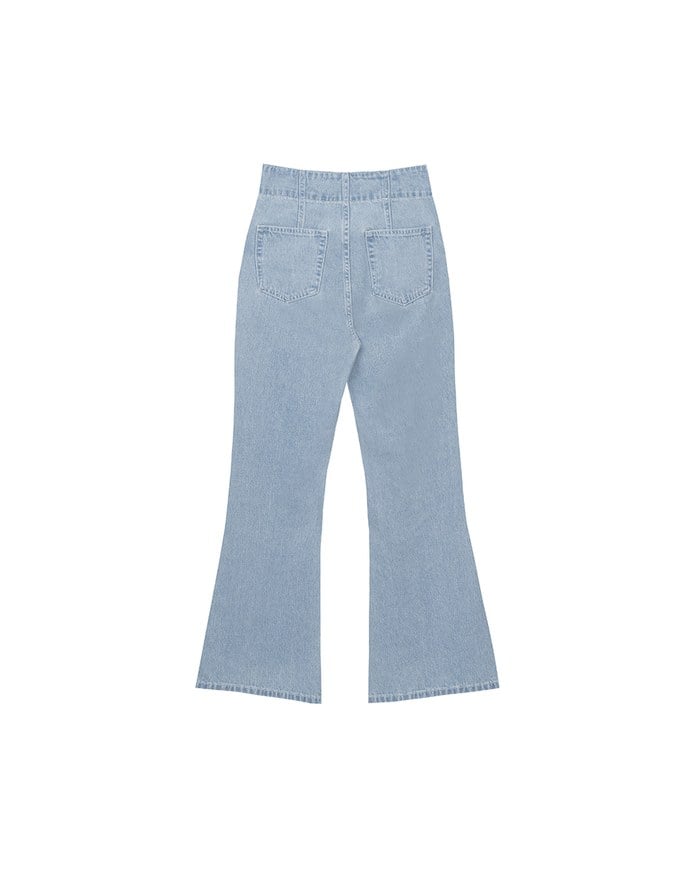 【Den!m LITE】Perfect Waistline High Waist Jeans Lightweight Denim Flare Pants