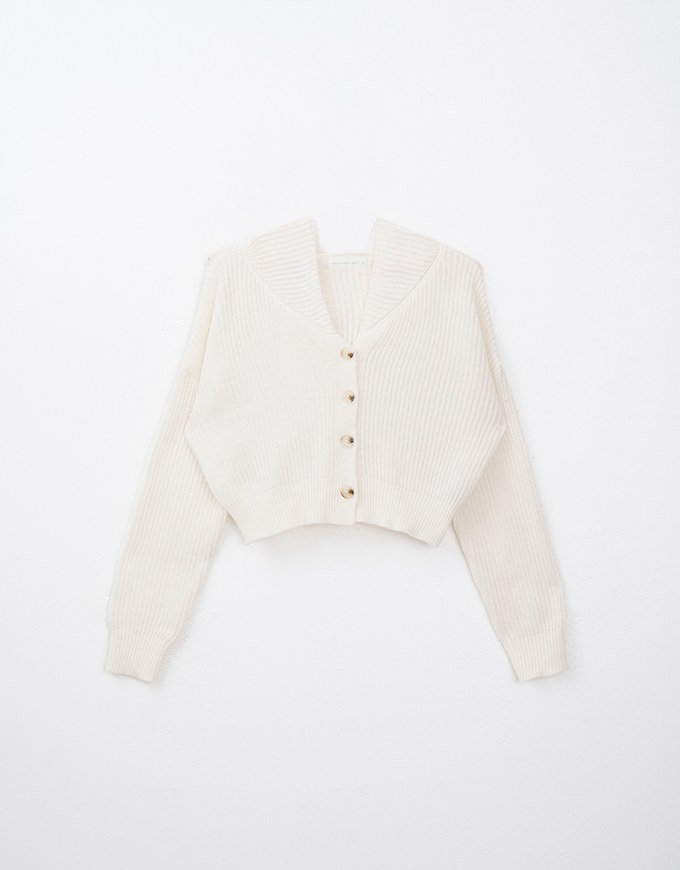 Hooded Cropped Knit Top
