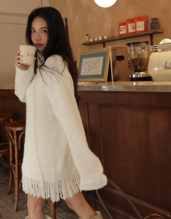 2 Way Fringe Knit Long Top