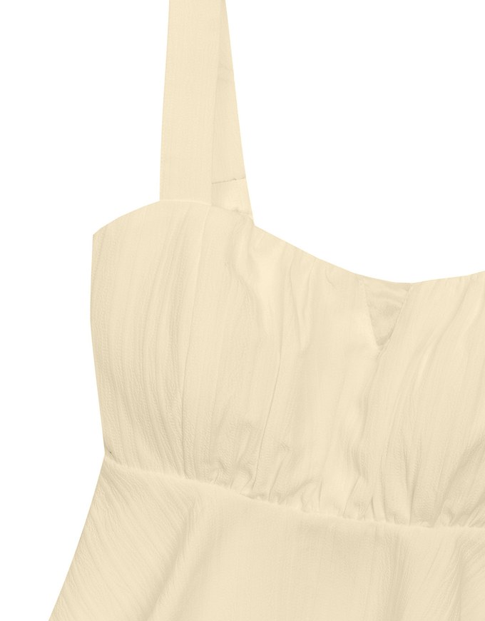Striped Textured Wide Strap Flowy Crinkled Peplum Top