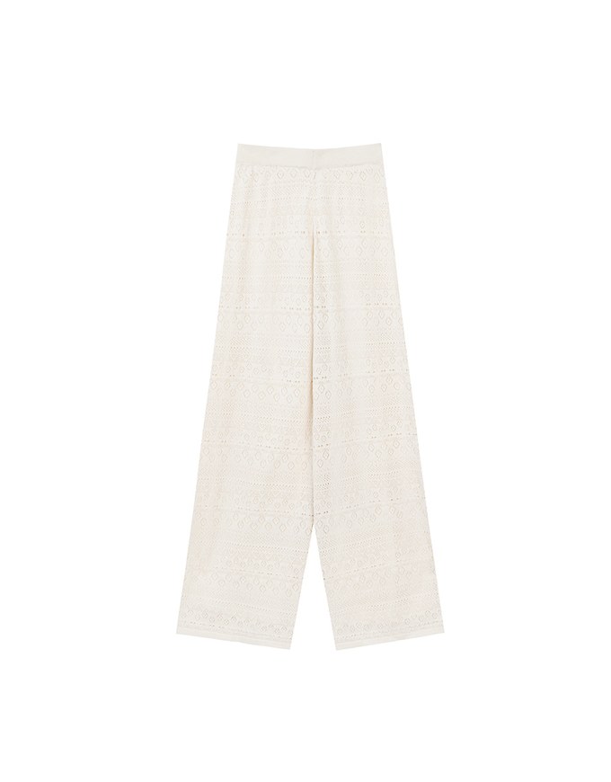 【GUT GUT Design】 Bohemian Crochet Texture Wide Leg Pants