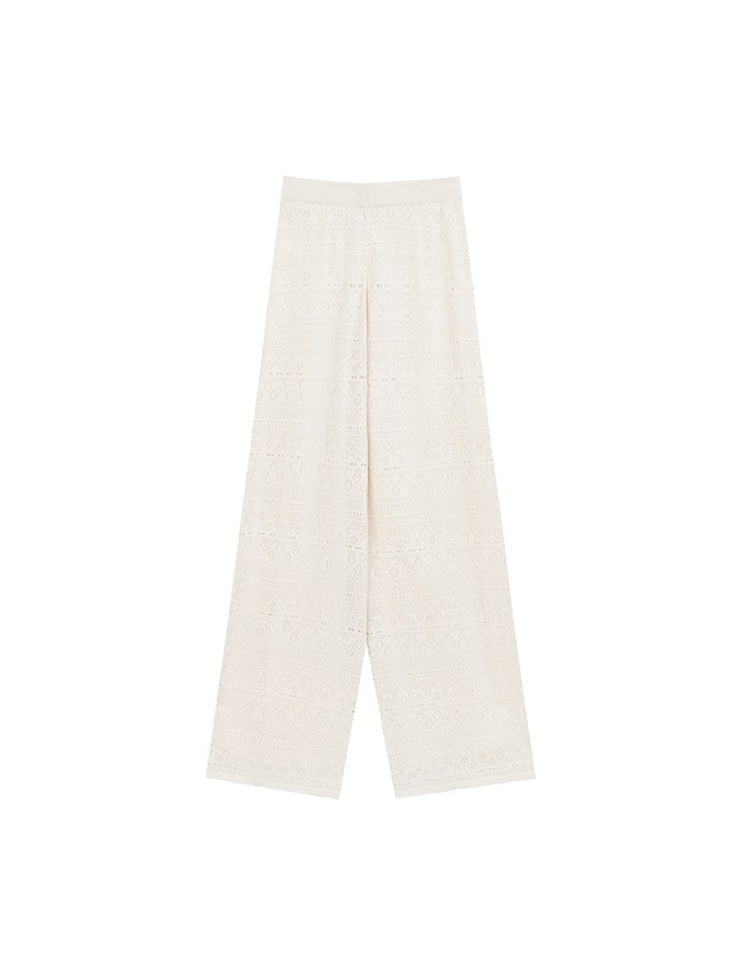 【GUT GUT Design】 Bohemian Crochet Texture Wide Leg Pants