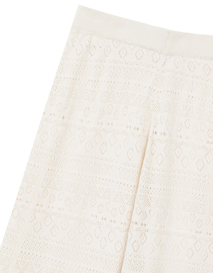 【GUT GUT Design】 Bohemian Crochet Texture Wide Leg Pants