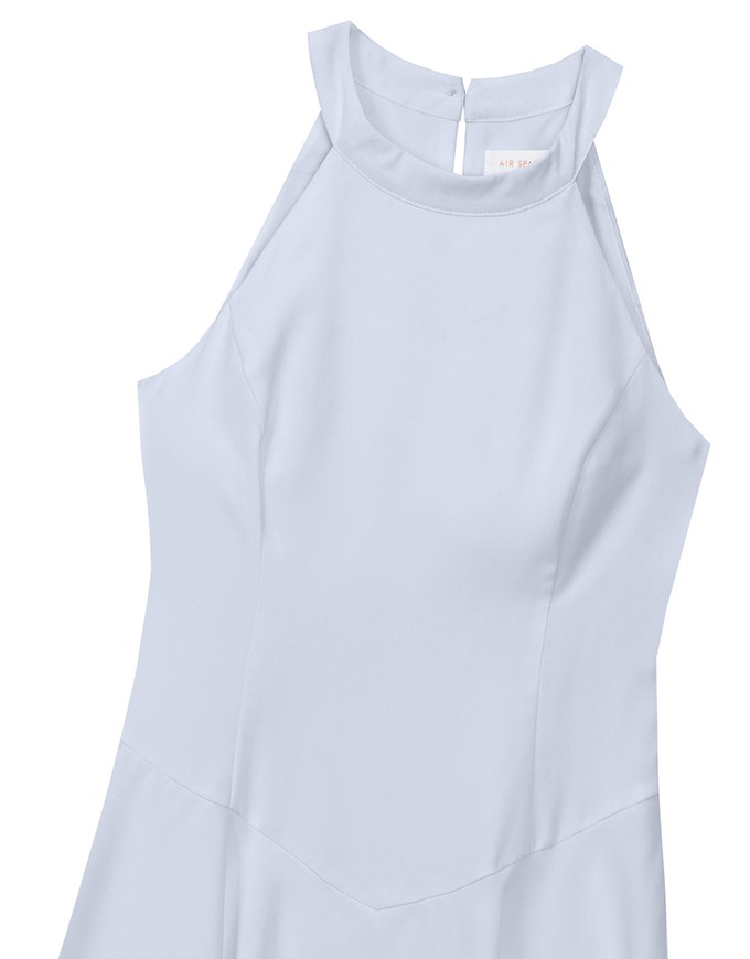 Halter Neck Sleeveless Flare Hem Padded Mini Dress