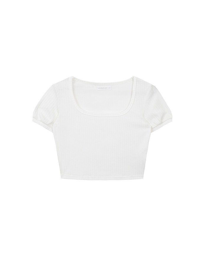 Classic Square Neck Ribbed Crop Top