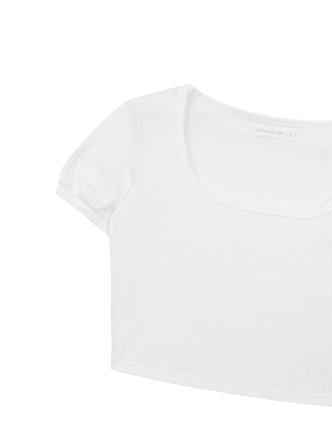 Classic Square Neck Ribbed Crop Top