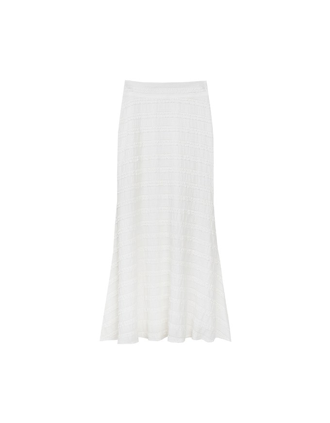 High Waist Luxe Lace Detail Fishtail Maxi Skirt