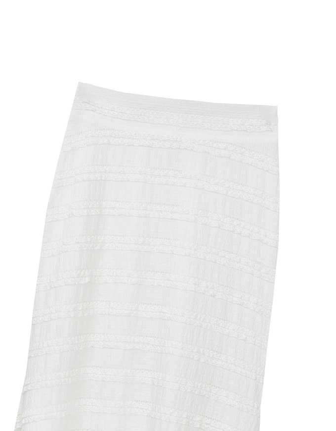 High Waist Luxe Lace Detail Fishtail Maxi Skirt