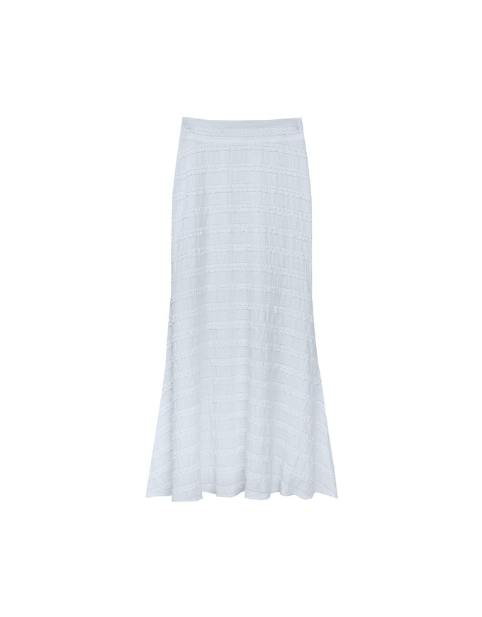 High Waist Luxe Lace Detail Fishtail Maxi Skirt