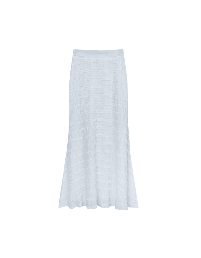 High Waist Luxe Lace Detail Fishtail Maxi Skirt