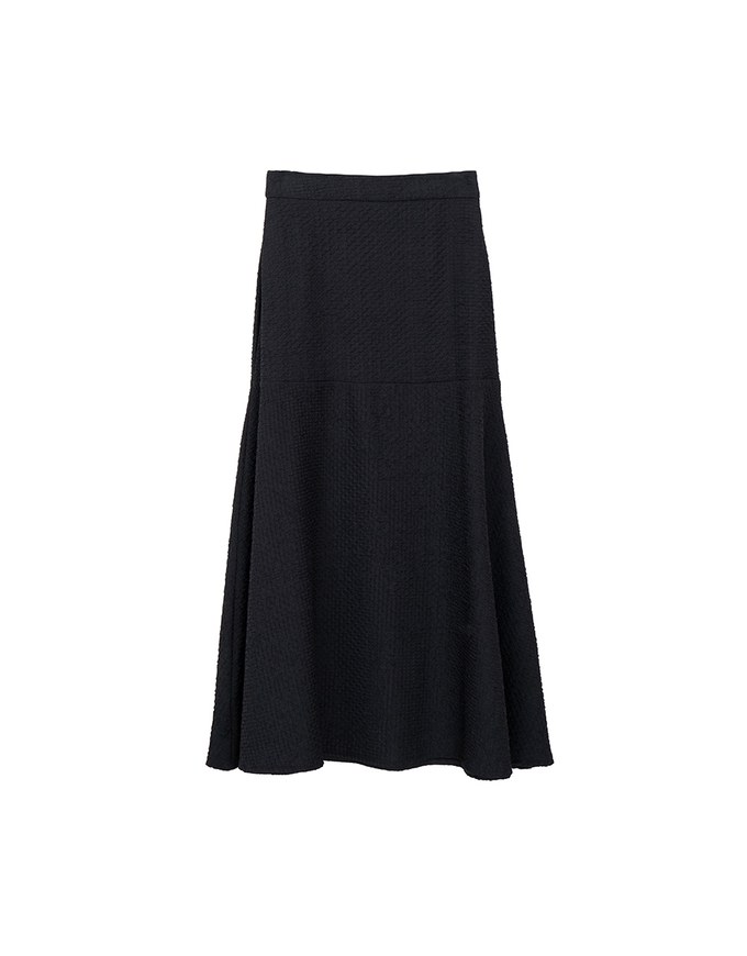 Bubble Gauze Textured High Waist Flowy Maxi Skirt