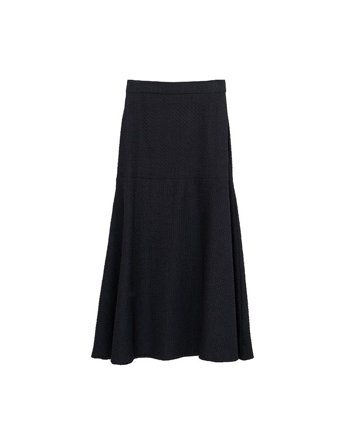 Bubble Gauze Textured High Waist Flowy Maxi Skirt