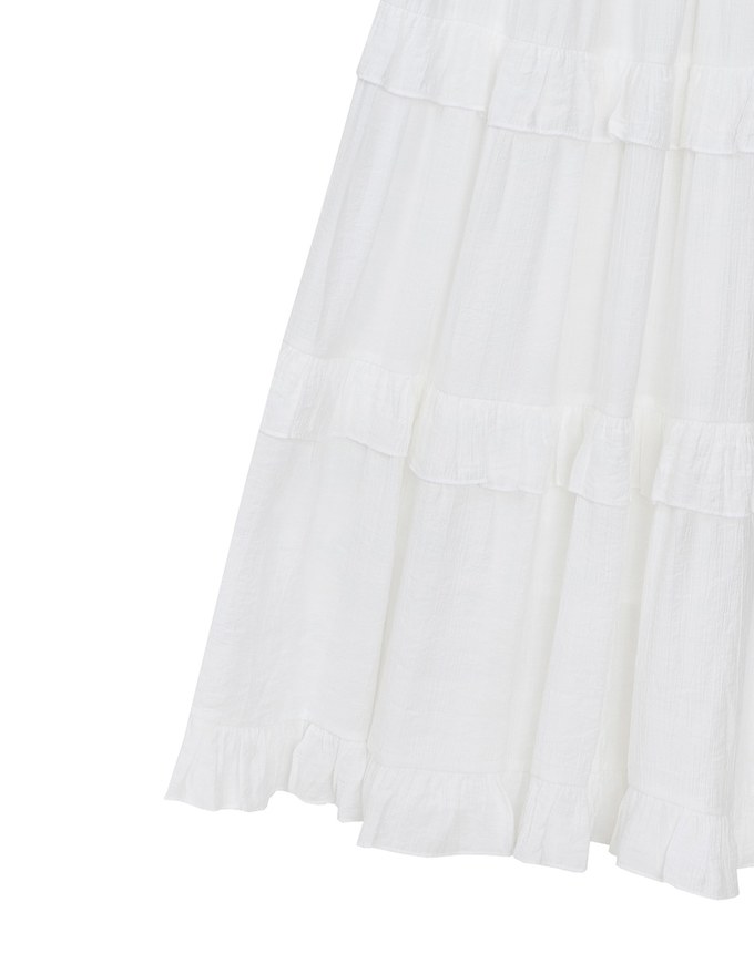 Layered Ruffle Hem Spaghetti Strap Cami Maxi Dress