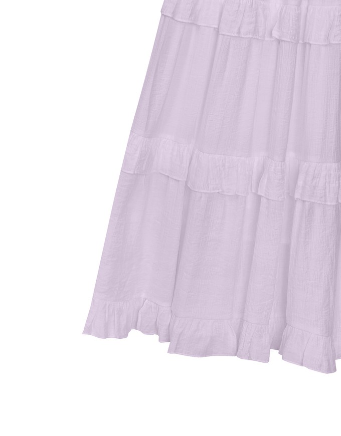 Layered Ruffle Hem Spaghetti Strap Cami Maxi Dress