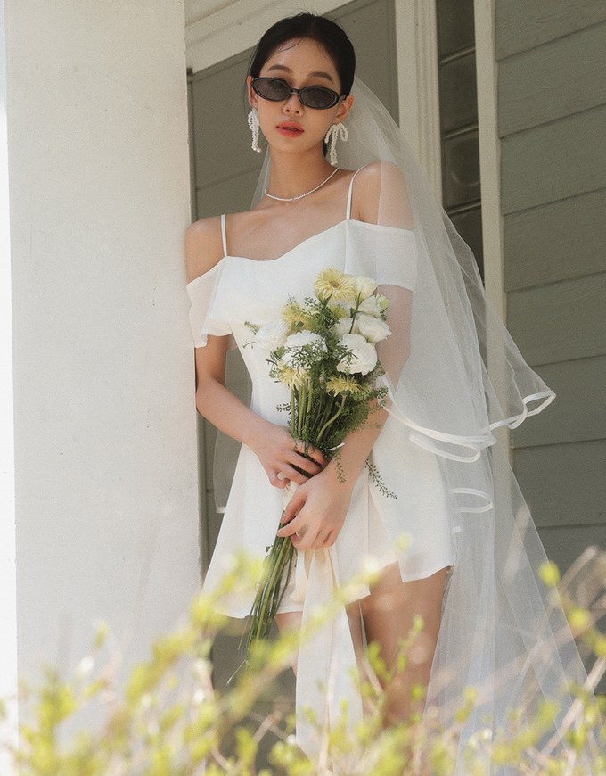 Off Shoulder Ruffle Hem Padded Jumpsuit