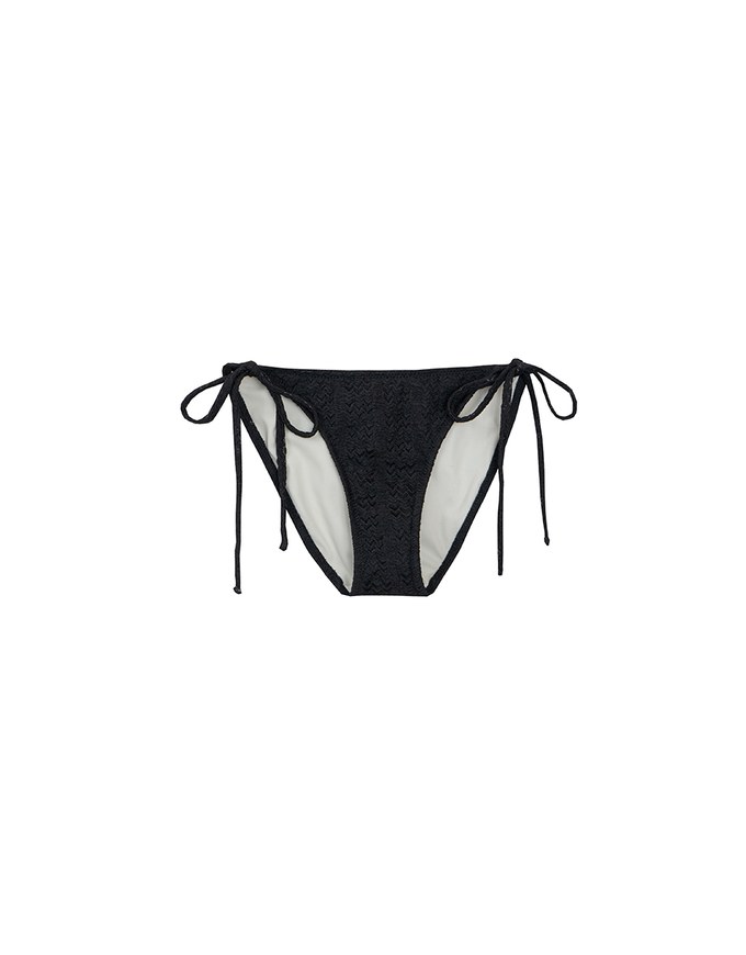 Textured Wave Double Side Tie Bikini Bottoms