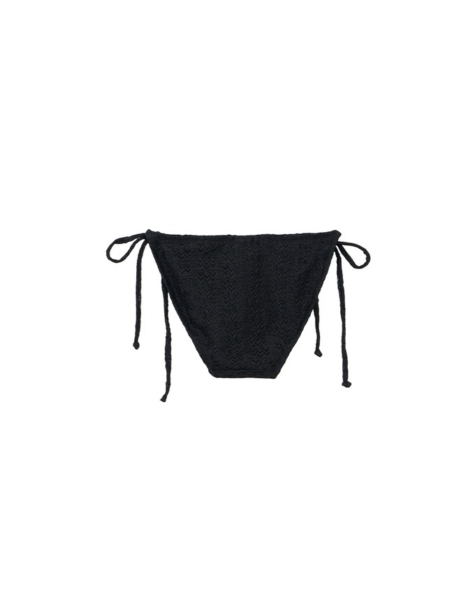 Textured Wave Double Side Tie Bikini Bottoms