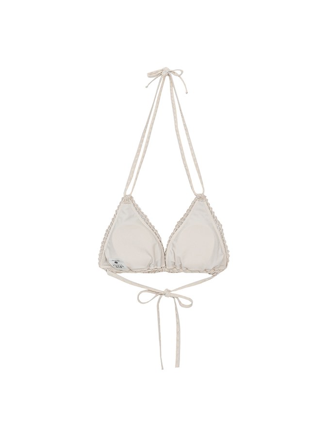【PUSH UP】Bohomian Crochet Knit Push Up Halter Bikini Top