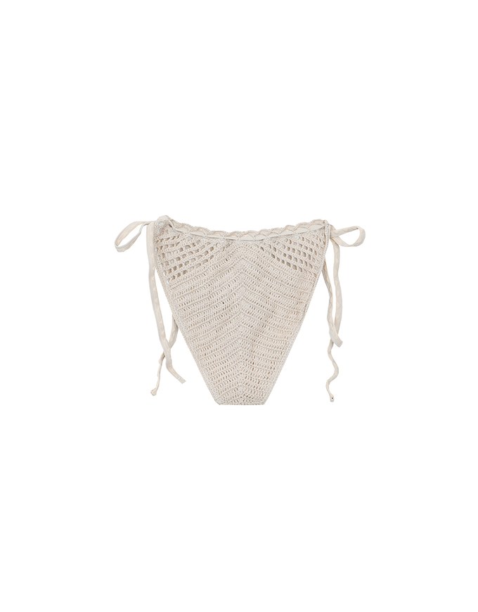 Bohomian Crochet Knit Double Side Tie Bikini Bottoms