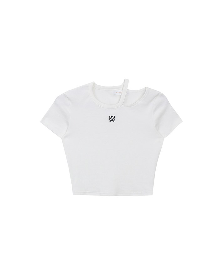 Air Space Logo Embroidered Cut Out Ribbed Top