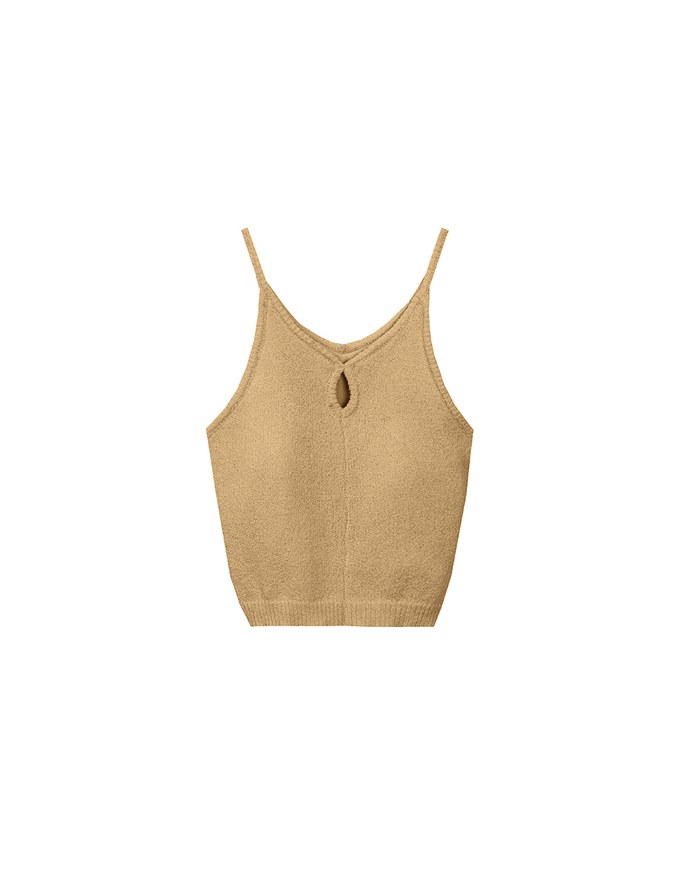 2 Way Cutout Knit Padded Cami Crop Top