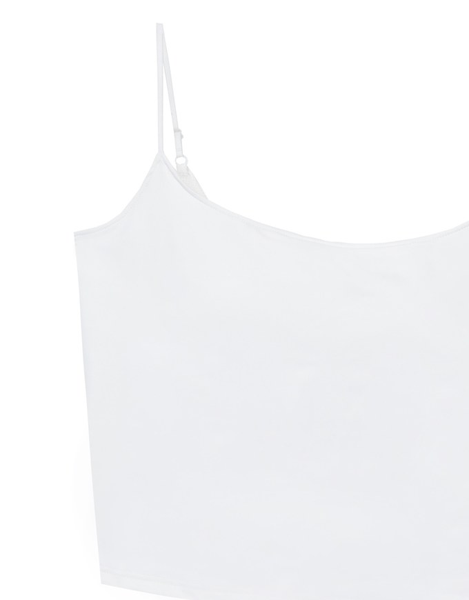 Basic Cooling Fabric Fitted Spaghetti Strap Camisole Bra Top