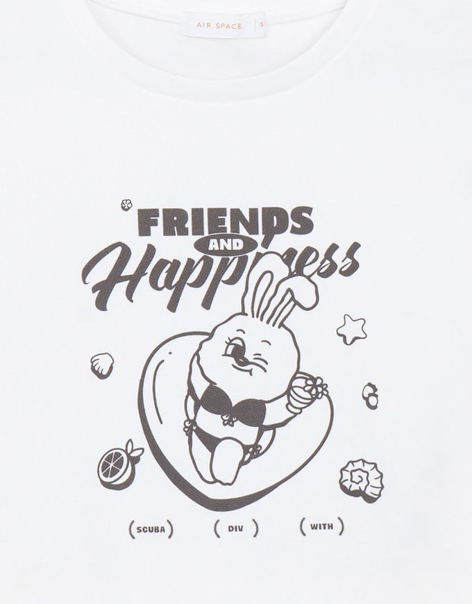 【Lyra & Toby】Printed Lyra Short Sleeve Graphic Cropped Tee