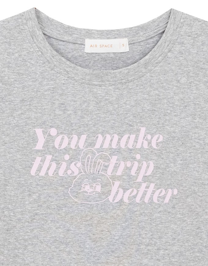 【Lyra & Toby】Embroidery Graphic Slogan Cropped Tee