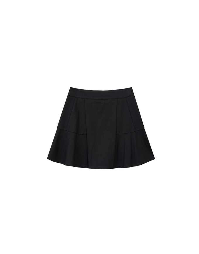 Chic High Waisted Flare Hem A Line Mini Skirt