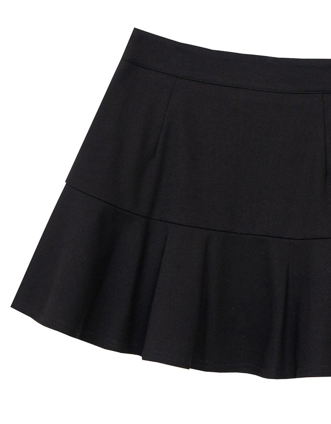 Chic High Waisted Flare Hem A Line Mini Skirt