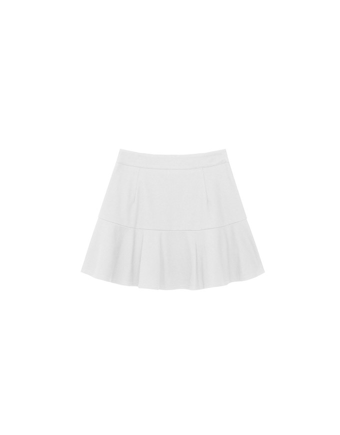 Chic High Waisted Flare Hem A Line Mini Skirt
