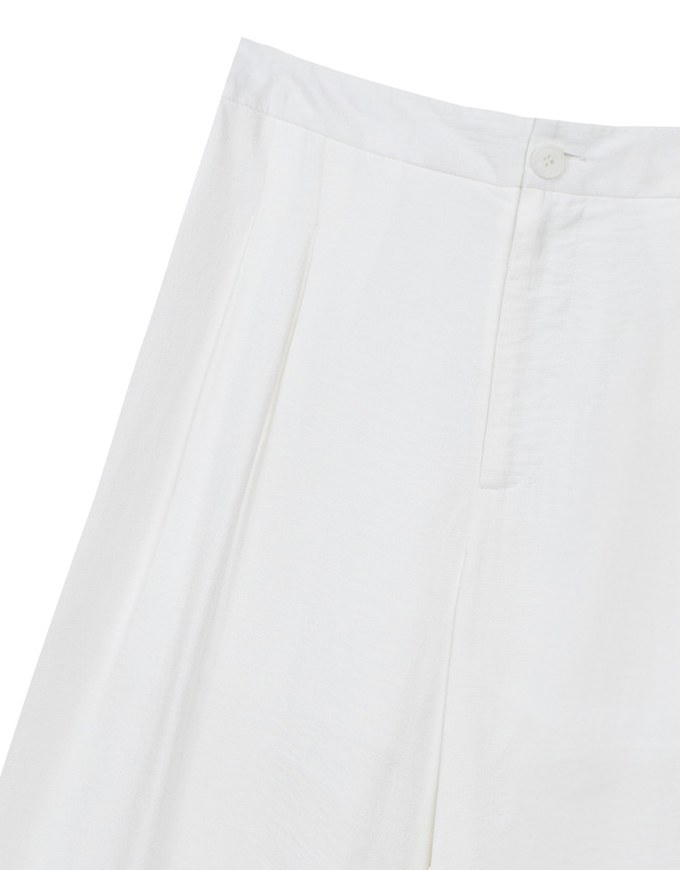 Cooling Fabric Lighweight High Waist Wide Leg Pants with Pleated Front Detail