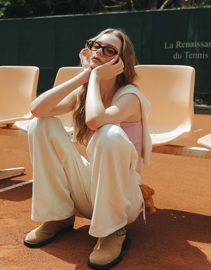 【Lyra & Toby】Distressed Drawstring Wide Leg Casual Pants